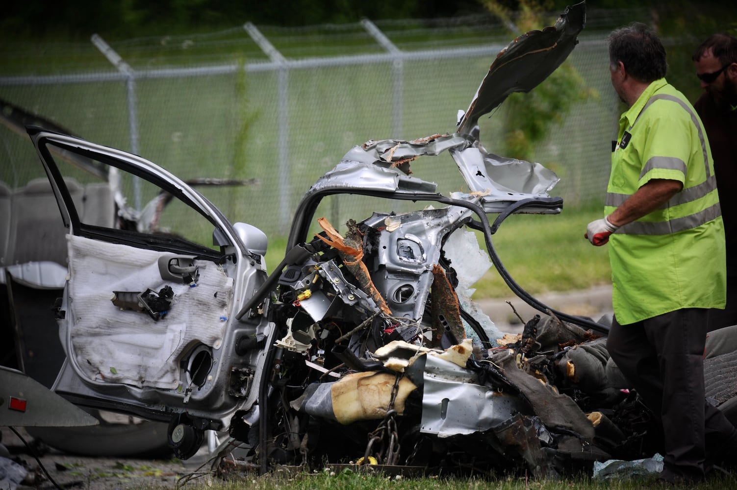 Vehicle splits in two during Dayton crash