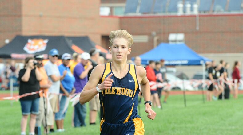 Oakwood junior Kyle Lethander finished second in the Division I-II big school meet at the Bob Schul Invitational on Saturday. Oakwood finished second as a team at Milton-Union High School. Contributed / Greg Billing