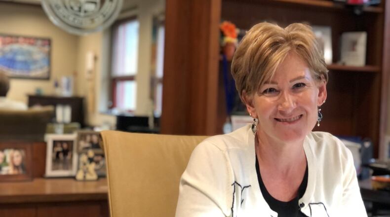 Dayton City Manager Shelley Dickstein in her office on Wednesday. CORNELIUS FROLIK / STAFF