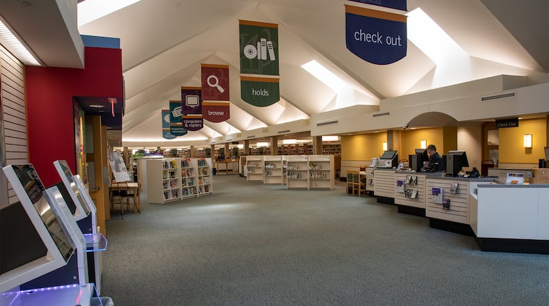 The interior of Washington-Centerville Public Library's Centerville branch at 111 W. Spring Valley Road. The library, which opened in 1995, launched its first renovation Monday. CONTRIBUTED