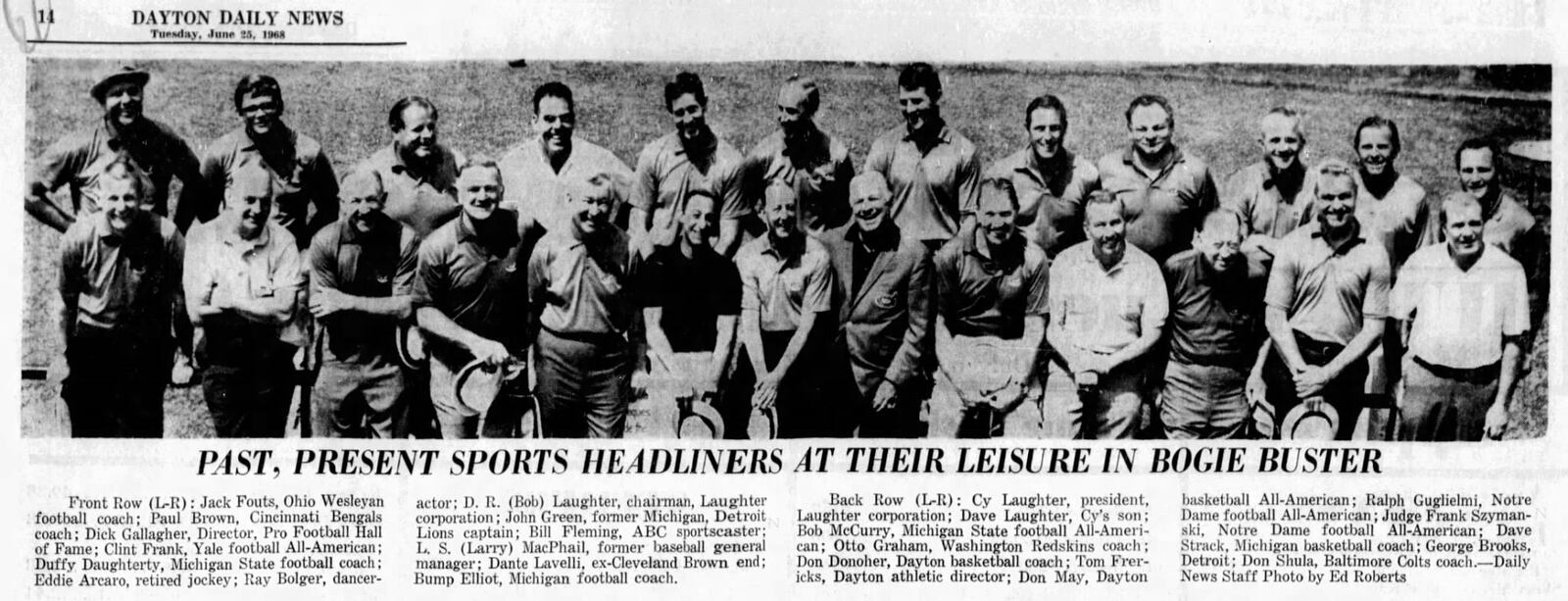 June 25, 1968: Bogie Busters presents past, present sports headliners. DAYTON DAILY NEWS ARCHIVES
