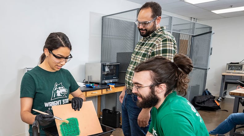 Located in the basement of the Russ Engineering Center, the Digital Microelectronics Lab provides a space where students can receive the hands-on training needed to work in the microchip and microelectronic fields. (Photos by Erin Pence)