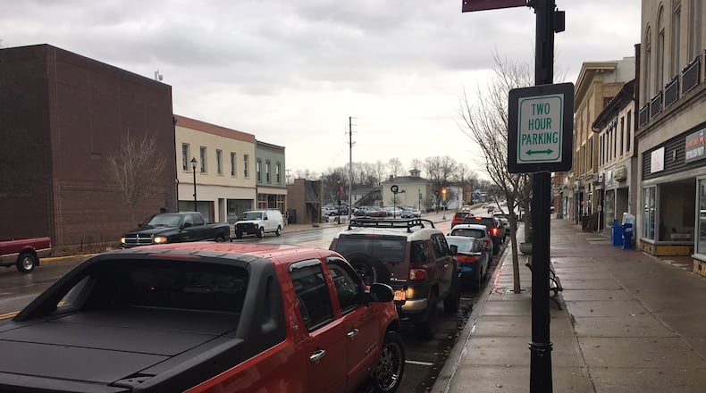 Public parking in downtown Xenia was extended to three-hour limits earlier this year for spots where there are no meters. RICHARD WILSON/STAFF