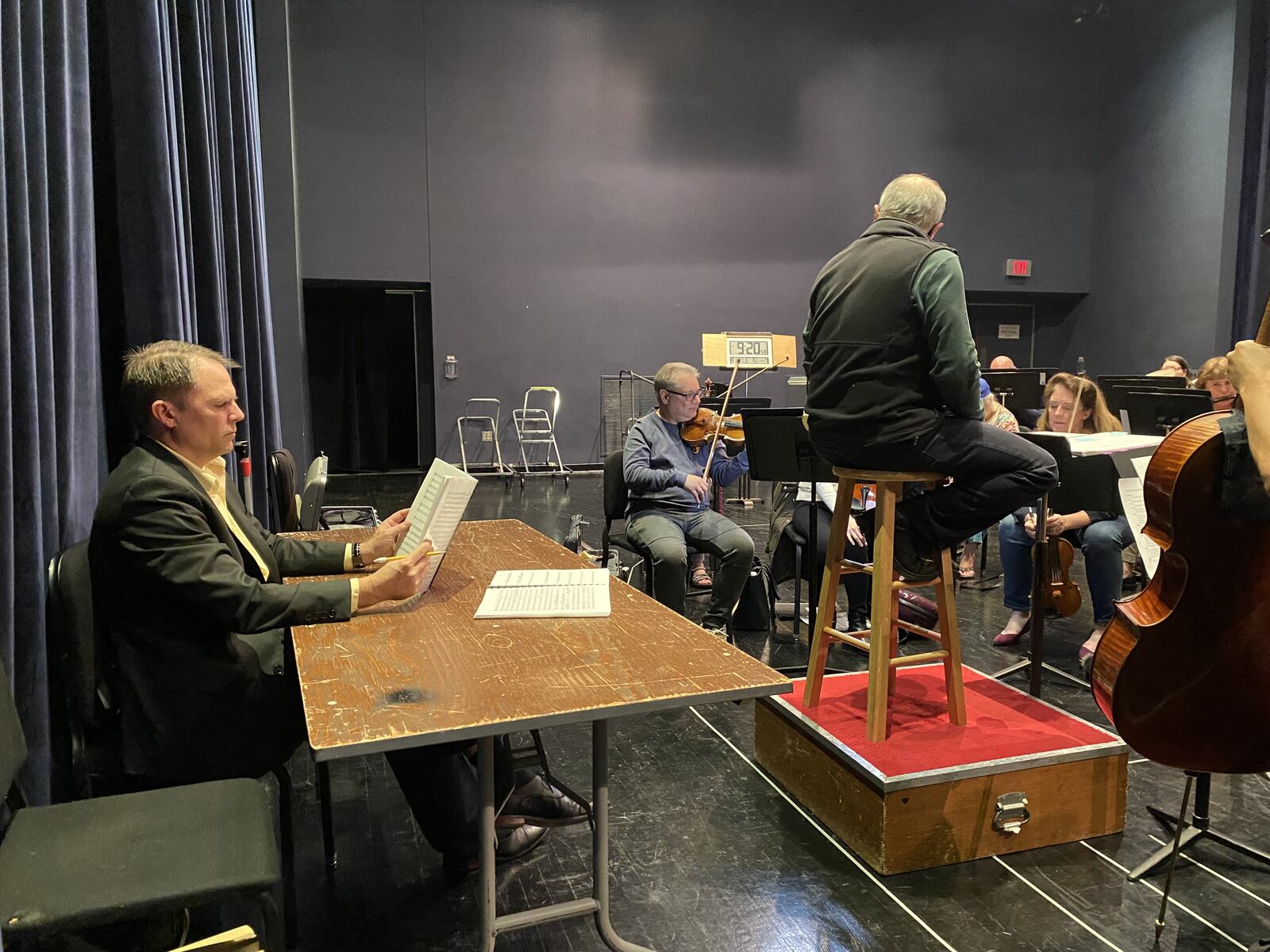 Composer Austin Jaquith at a rehearsal with the Dayton Philharmonic Orchestra has created an original score for Dayton Ballet's presentation of "The Legend of Sleepy Hollow." CONTRIBUTED