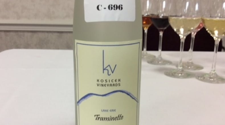 The Kosicek Traminette snagged the “wine of the year” last week at the Ohio Wine Competition. MARK FISHER/STAFF