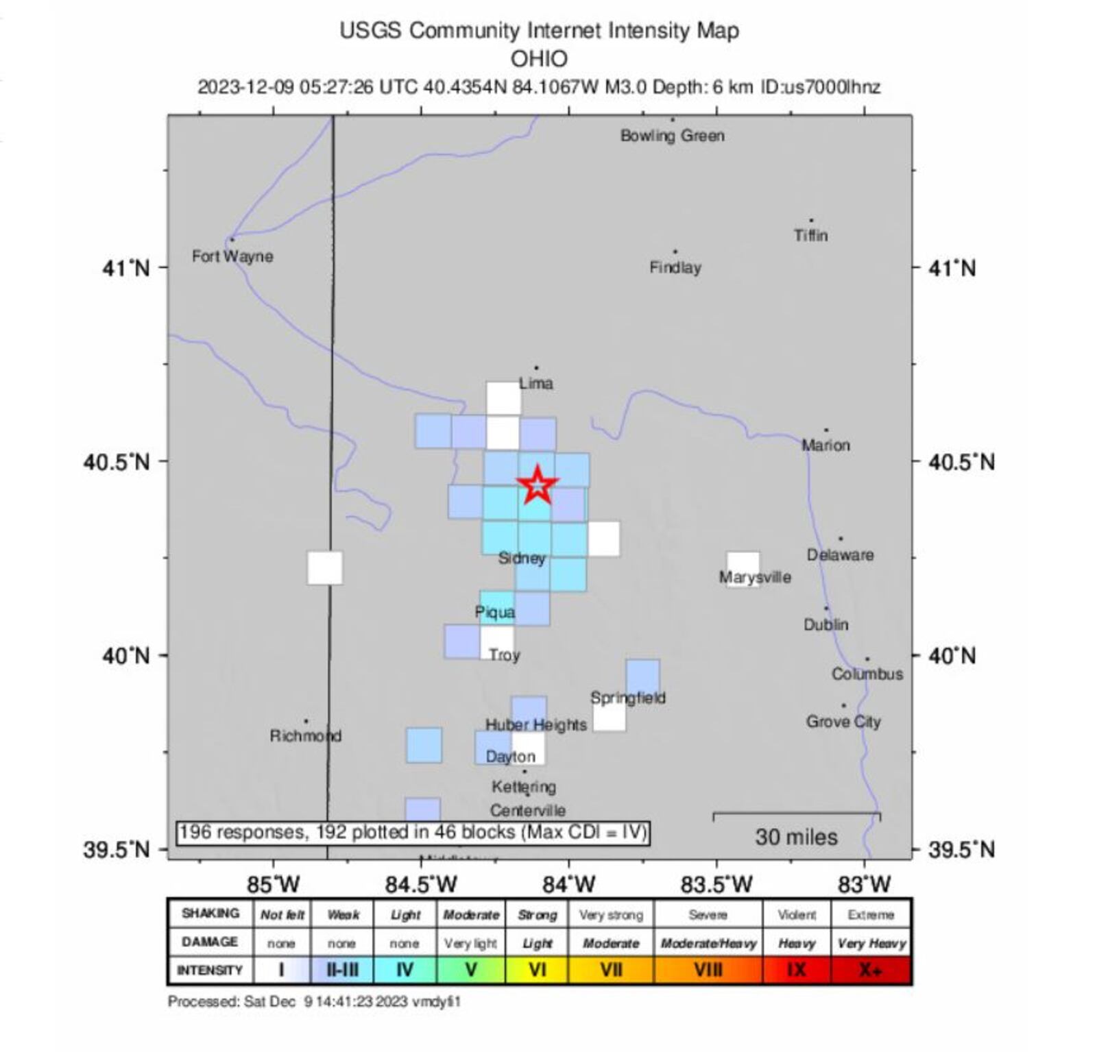 Data recorded by the United States Geological Survey.