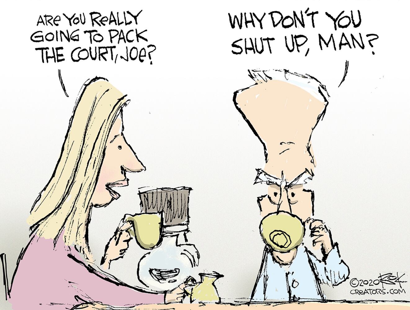 Week in cartoons: Town halls, Amy Coney Barrett and more