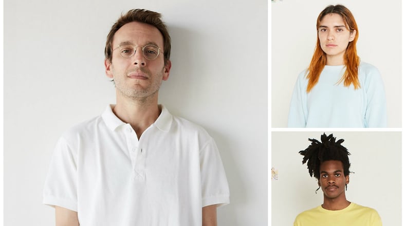 Scott Sternberg (pictured on left), who grew up in the Dayton area, now lives in Los Angeles. Models wear some of his caual fashion. CONTRIBUTED