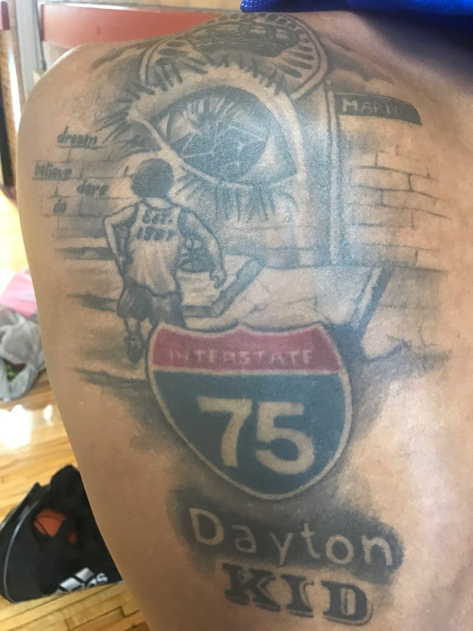 Kenny Hayes’ tattoo. Tom Archdeacon/STAFF
