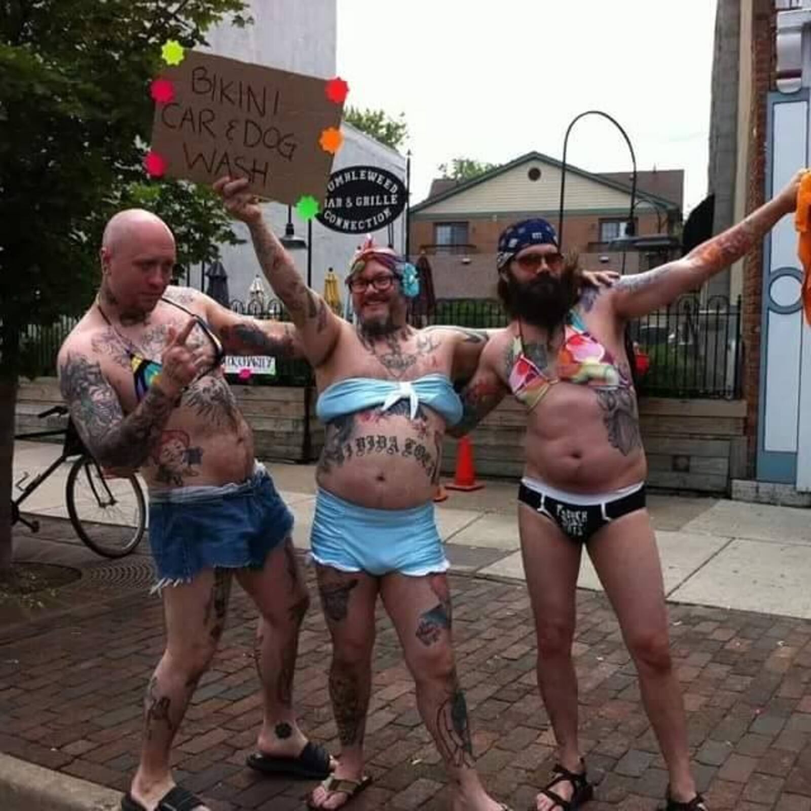 The Tumbleweed Connection 454 E. Fifth St. in Dayton's Oregon District will hold its fifth annual Critter & Car Wash for Charity on Aug. 20, 2017. 
Binki clad men and women wash cars to benefit Adopt-a-Pit and Summit for Soldiers.