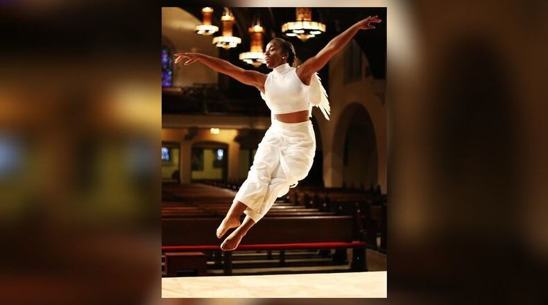 Countess Winfrey soars through the air in DCDC's presentation of "The Littlest Angel."