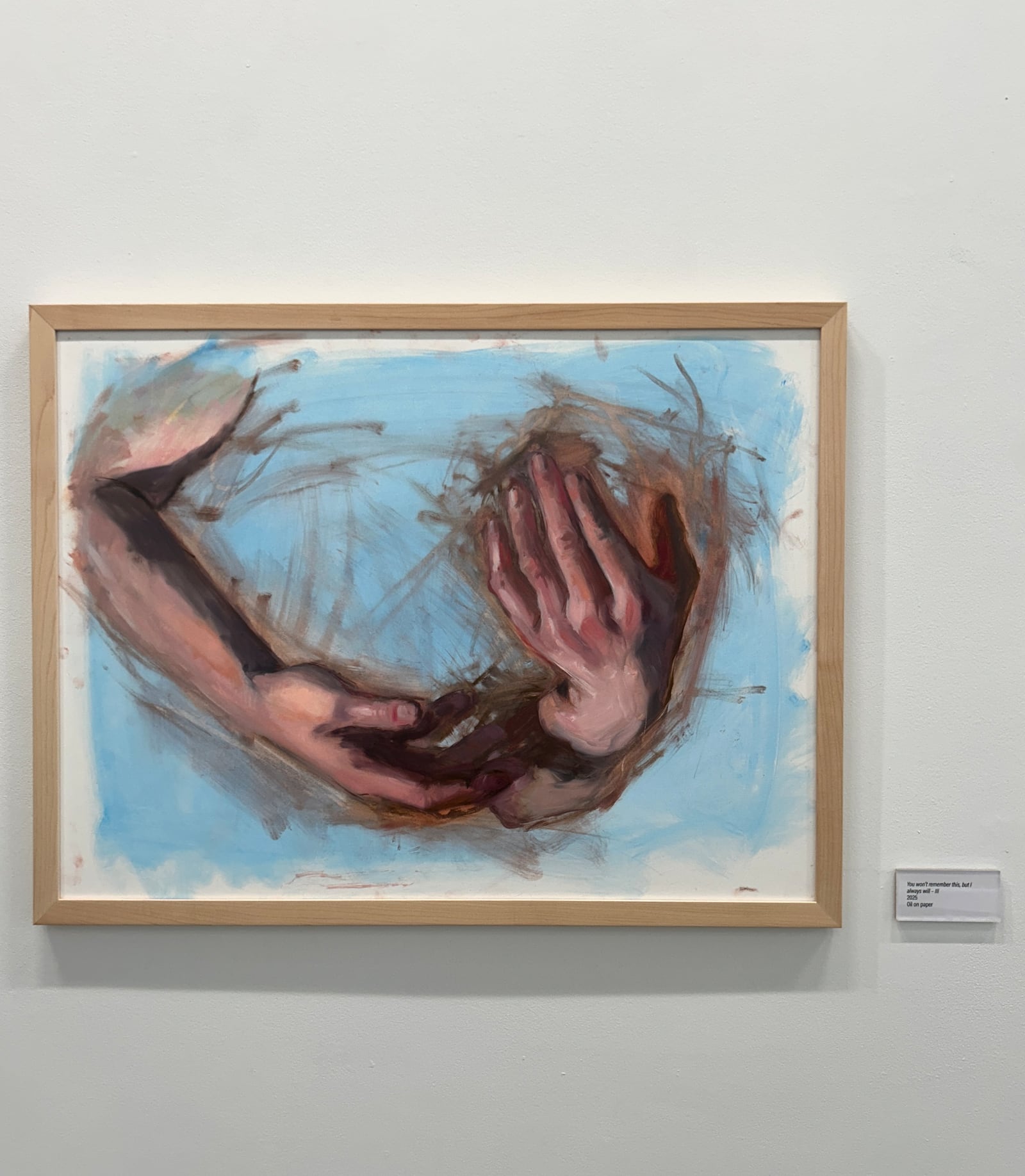 "You won't remember this, but I always will - III", 2025, Oil on paper, by Erin Holscher Almazan. HANNAH KASPER/CONTRIBUTED