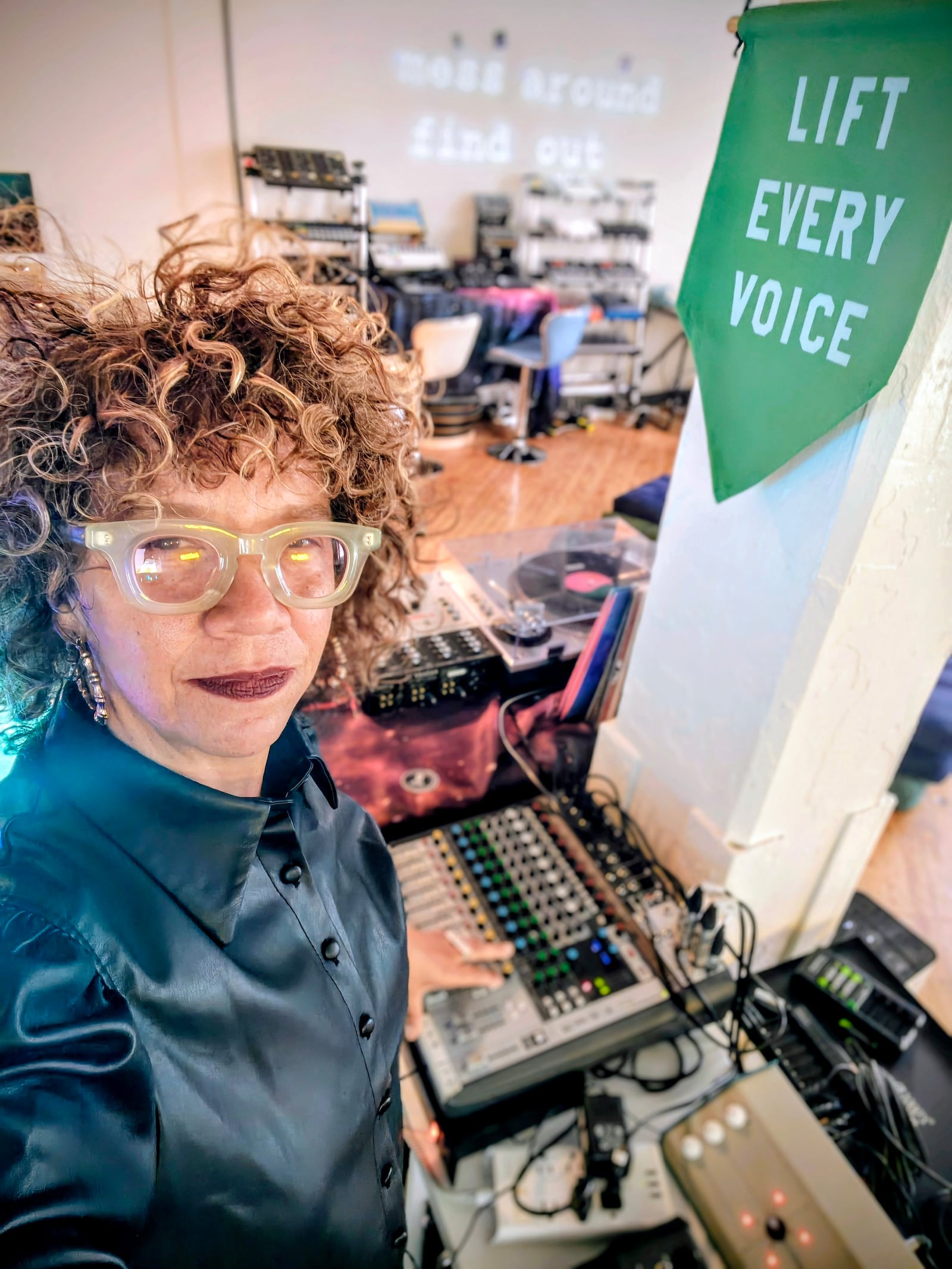 LaFrae Sci at a synthesizer station at Willie Mae Rock Camp in New York. CONTRIBUTED