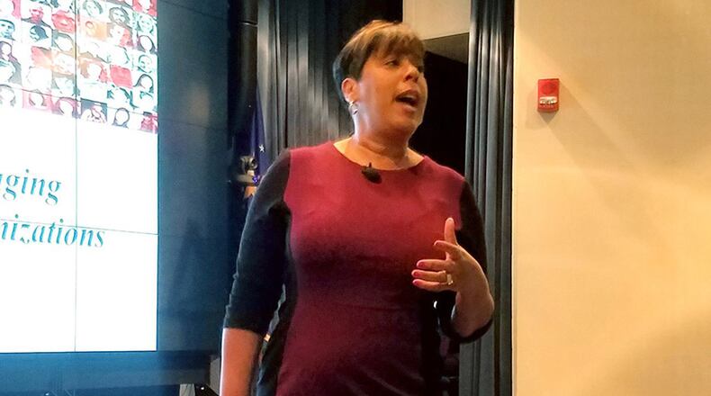 Dr. Karen Townsend visited Wright-Patterson Air Force Base Dec. 12, 2019, as part of the Air Force Research Laboratory’s Diversity and Inclusion Speakers Series. Her interactive presentation, “This Is Us!” addressed the broader aspects of workplace diversity and how to capitalize on differences to build a stronger workforce. (U.S. Air Force photo/Holly Jordan)