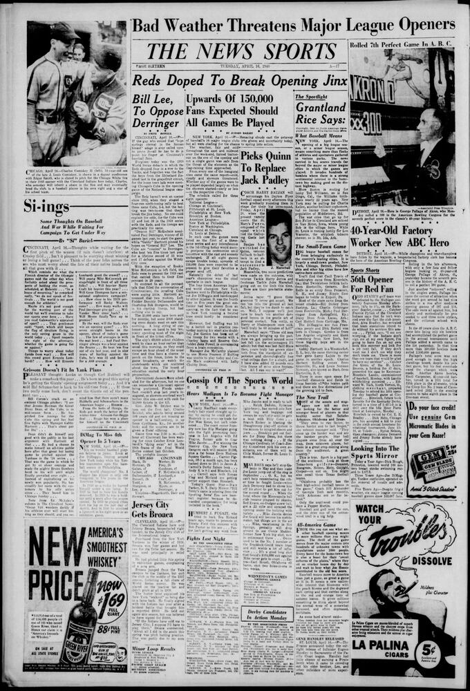 Reds Opening Day pages