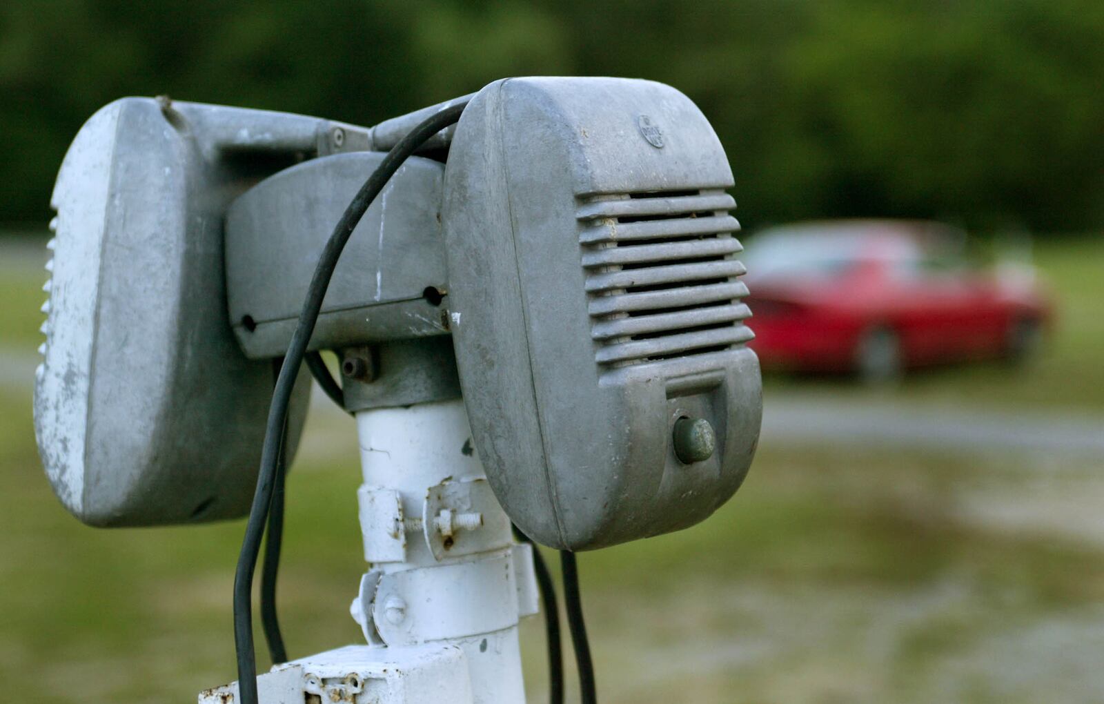 Archived photo:  There were  still a few of the old speakers in use at the Dixie Drive In Theater on Thursday, May 29, 2008.  Special to the Dayton Daily News by Skip Peterson