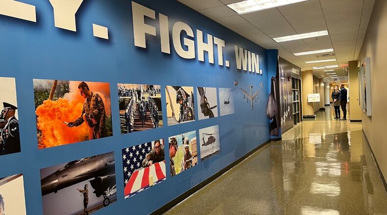 A hall in Wright State University's Millett Hall leading from the university's ROTC offices. THOMAS GNAU/STAFF