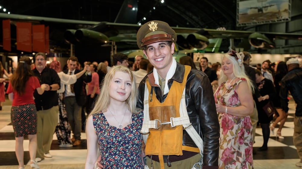 The fourth annual After Dark: Swing the Night Away returned to the National Museum of the U.S. Air Force on Saturday, Feb. 14, 2026. The museum’s quarterly after-hours 21 and up ticketed event featured food, games, trivia, cash bar, swing dancing and rare artifacts. “Victory Canteen”: A Tribute to the Glenn Miller Army Air Force Band was performed by the Tom Daugherty Orchestra during swing dancing. Attendees had up close and personal look-in encounters with the Messerschmitt Me 262A Schwalbe, Messerschmitt Bf 109G-10, Mitsubishi A6M2 Zero and the Boeing B-17F Memphis Belle in the World War ll gallery. TOM GILLIAM / CONTRIBUTING PHOTOGRAPHER