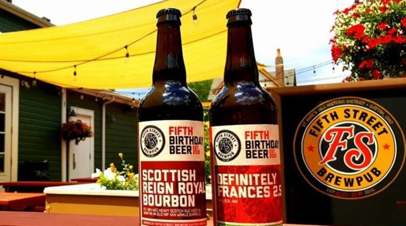 Fifth Street Brewpub’s Scottish Reign was one of the bottled beers sold a couple of weeks ago at the brewpub’s fifth anniversary bash. SUBMITTED