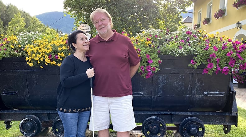 Chris Beall, right, and his wife Susan are seen at home in Italy in 2023. CONTRIBUTED