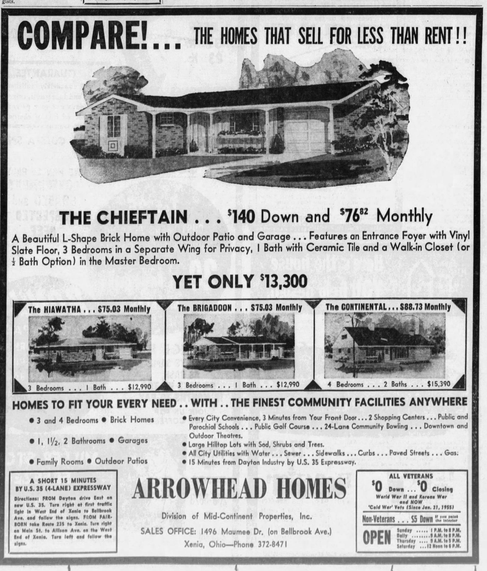 In 1966 you could find a new 4 bedroom, 2 both home made by Arrowhead Homes in Xenia for $15,390. DAYTON DAILY NEWS ARCHIVES