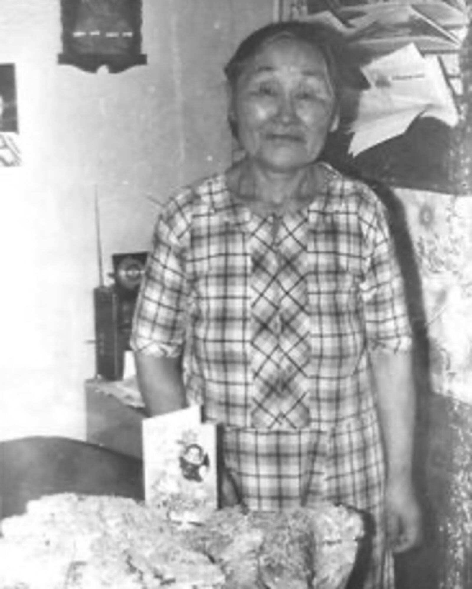 This photo provided by Barbara Winslow shows Olga Michael at Winslow’s home in Kwethluk, Alaska, in 1979. (Barbara Winslow via AP)