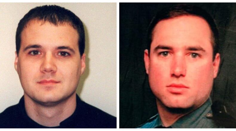 Washington Twp Firefighter Robert J. O'Toole and Centerville Police Officer John P. Kalaman, who lost their lives in a tragic highway accident that led to Ohio's Move Over Law. DAYTON DAILY NEWS
