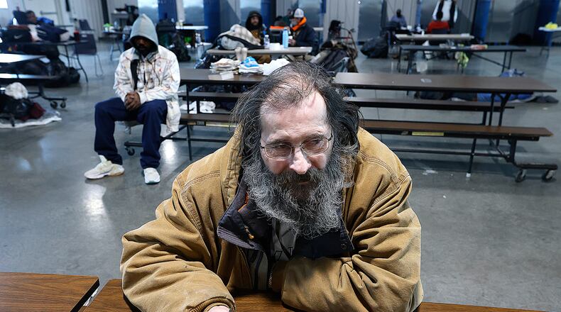 Christopher Snyder has been staying at the Gettysburg Gateway Shelter for Men in southwest Dayton since he was evicted from his home in a trailer park in Middletown last year. MARSHALL GORBY\STAFF