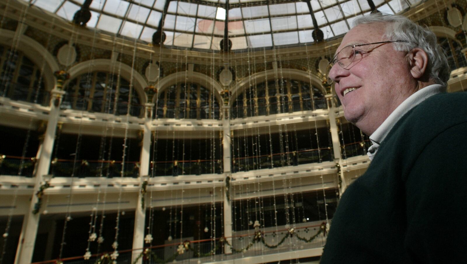 Tony Staub, owner of the Arcade, is shown in a file photo with the Arcade rotunda in the background. Photo by Chris Stewart