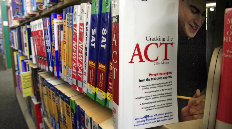 Libraries offer many books to prepare for the ACT and the SAT Monday. FILE