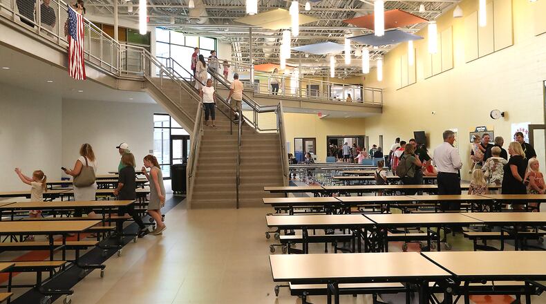 Families in the Clark and Champaign county school districts will once again need to fill out the Free and Reduced-Price School Meal applications for children to be eligible for free or reduced-price lunches during the 2022-23 school year. Here, Clark-Shawnee School District cafeteria in the new combined elementary school. BILL LACKEY/STAFF