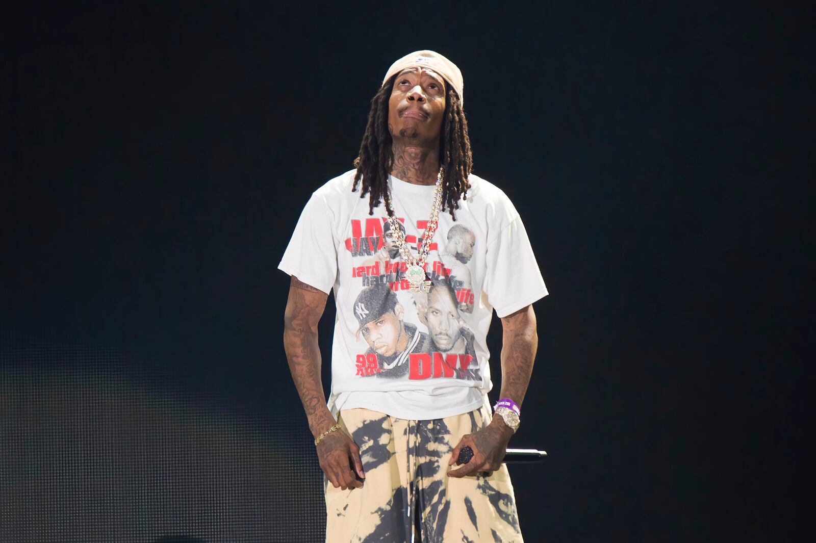 FILE - Rapper Wiz Khalifa performs at Hip-Hop 50 Live at Yankee Stadium in the Bronx borough of New York on Aug. 11, 2023. (Photo by Scott Roth/Invision/AP, File)