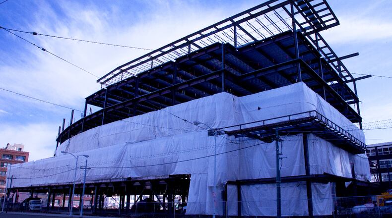 The new CareSource building being constructed at First and Jefferson streets in downtown Dayton. CONTRIBUTED.