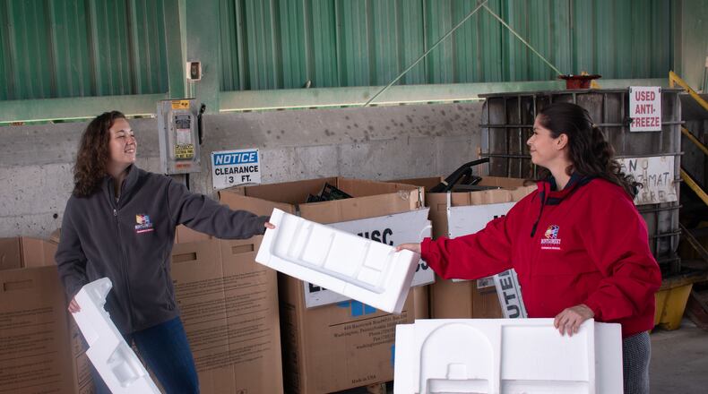 Volunteers assist with Montgomery County’s first styrofoam recycling event in January of 2021. CONTRIBUTED PHOTO