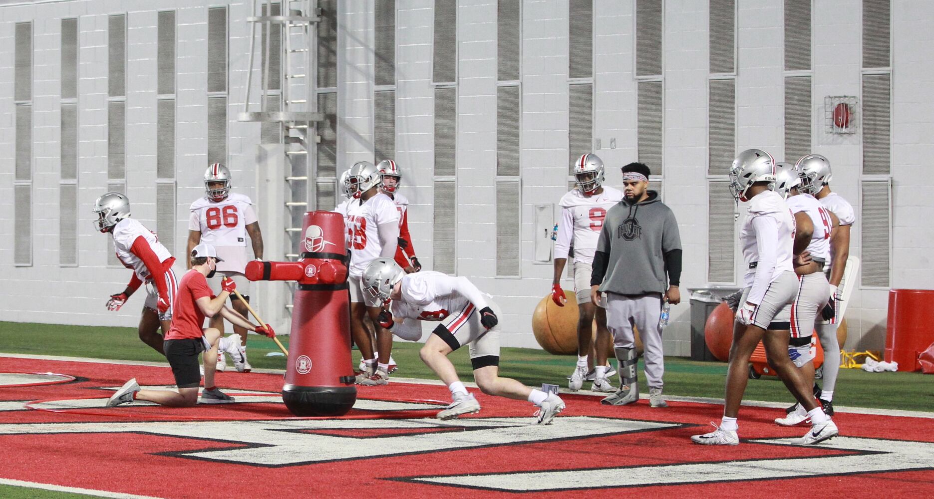 Ohio State football defensive line practice