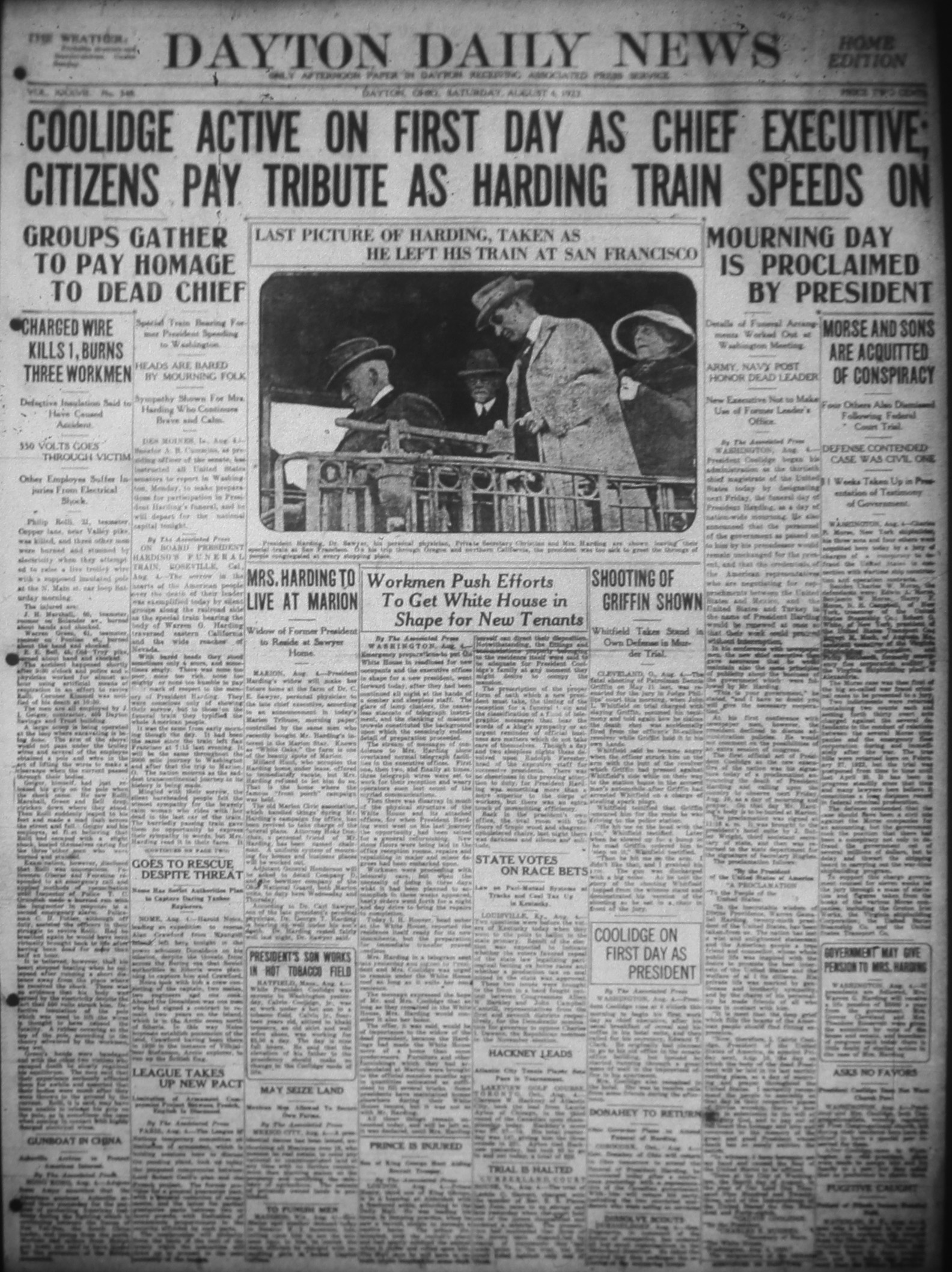 Presidential inauguration newspaper