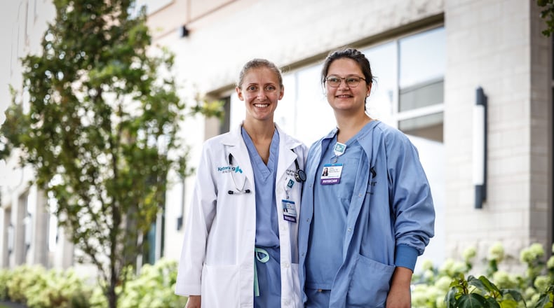 Medical residents Virginia Keim M.D., left and Haley Rossiter D.O. are a part of a physician training program geared at filling a rural shortage. JIM NOELKER/STAFF