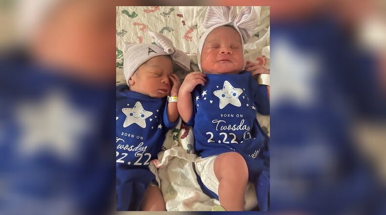 Premier Health gave babies born on Feb. 22, 2022, also called "Twosday" special onesies commemorating the unique date. Photo courtesy Premier Health.