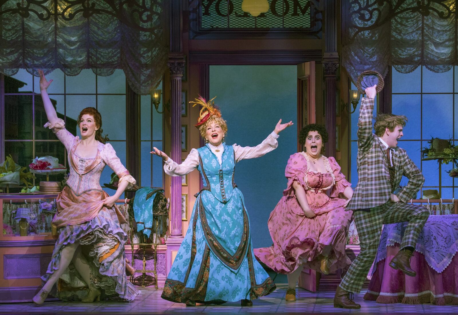 From left: Kate Baldwin, Bette Midler, Beanie Feldstein and Taylor Trensch in the revival of the musical “Hello Dolly” at the Shubert Theater in New York, April 15, 2017. There is still time for a change of plans, but at the moment it appears unlikely that Midler, one of the biggest stars of the current Broadway season, will be singing during the June 11, 2017 CBS broadcast of the Tony awards. (Sara Krulwich/The New York Times)