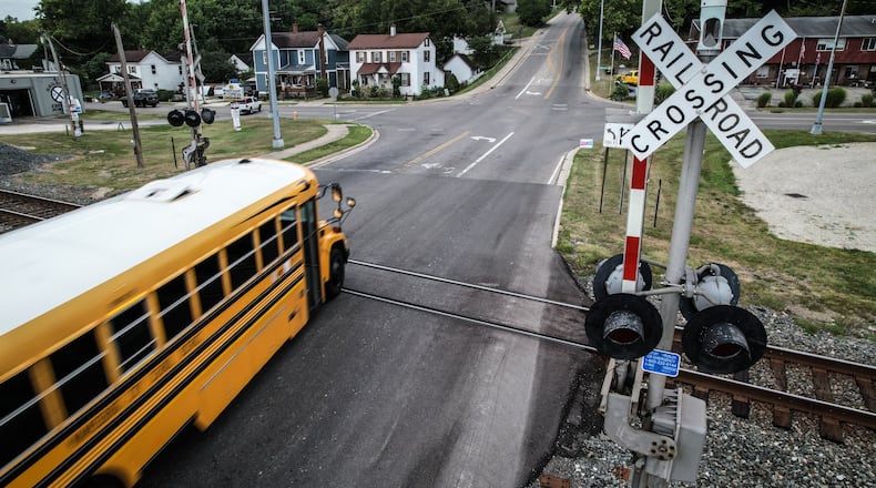 The railroad crossing on Linden Ave. west of the Great Maimi River is considered a dangerous crossing in Montgomery County. JIM NOELKER/STAFF
