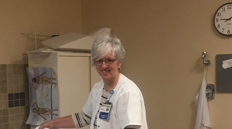 Judy Harrison, Waynesville resident and Certified Lymphedema Therapist, is preparing for her day at Atrium Medical Center, Franklin/Middletown area. CONTRIBUTED.