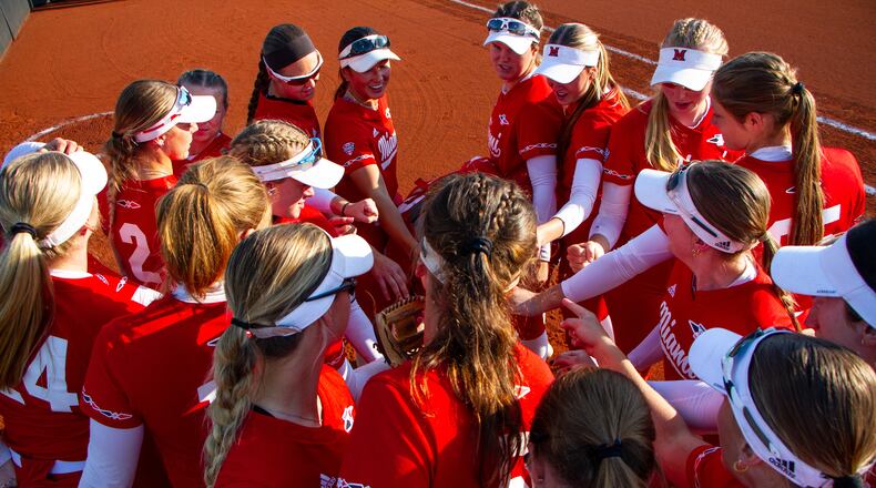 The Miami University softball team was defeated by Northwestern on Sunday in an NCAA Regional final in Evanston, Ill. Will Corey/Miami Athletics photo