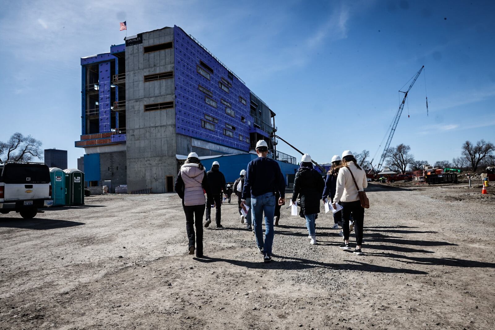 Greater Dayton School teachers toured the now under construction new location near Deeds Point MetroPark. The school is scheduled to open in the fall. JIM NOELKER/STAFF