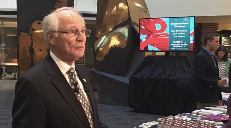 Wright State President David Hopkins announced Thursday that the university will become tobacco free on July 1, 2017. I think we will look back on this day and this announcement as the beginning of the change in the culture that will bode well for future generations that come to Wright State, said Hopkins. CONTRIBUTED