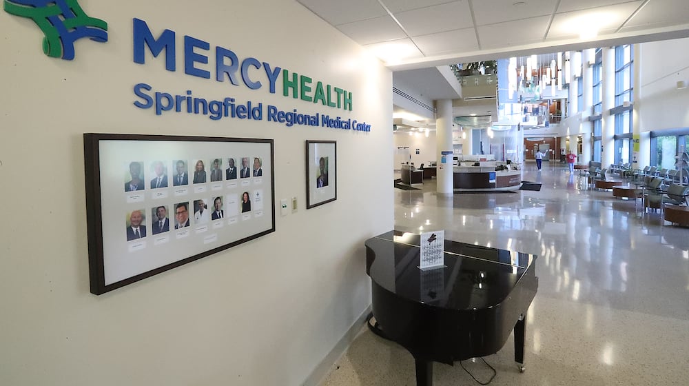 The lobby of Mercy Health's Springfield Regional Medical Center. BILL LACKEY/STAFF