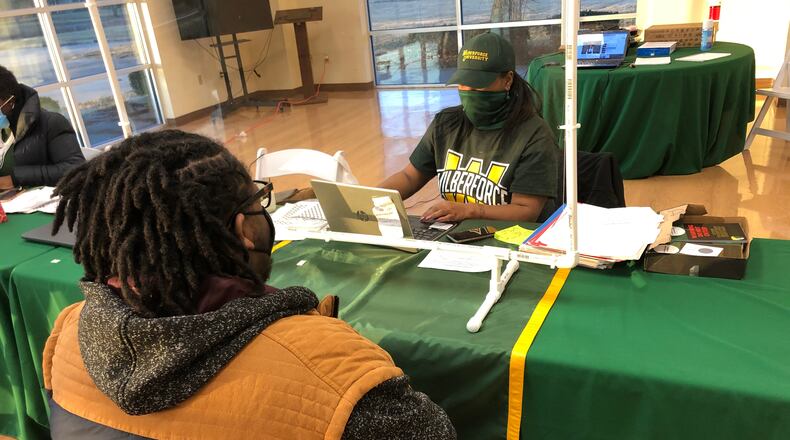 Wilberforce University students went through a validation process and were tested for coronavirus before they could move in to residence halls. In-person classes for the spring semester begin Monday, Feb. 1, 2021. Photo courtesy Wilberforce University.