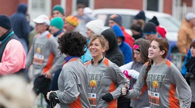 The Turkey Trot in downtown Miamisburg has become the Ohio River Road Runners Club’s biggest event of the year. This year’s event is set for Thursday. FILE PHOTO