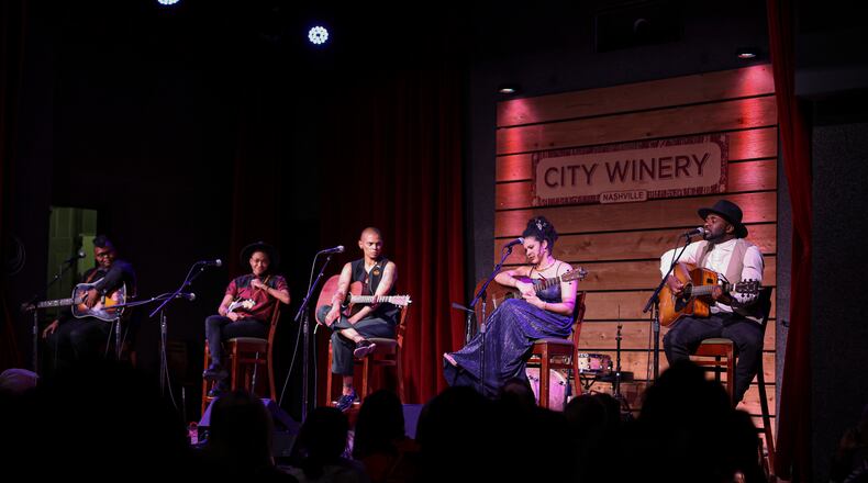 Nashville-based Black Opry, which was founded in 2021 by Virginia native Holly G, presents its second showcase at Levitt Pavilion in Dayton on Friday, Aug. 11. This year’s performers are Larysa Jaye, Carmen Dianne, Whitney Monge, Julie Williams and Roberta Lea. PHOTO BY EMILY CARVER PHOTOGRAPHY