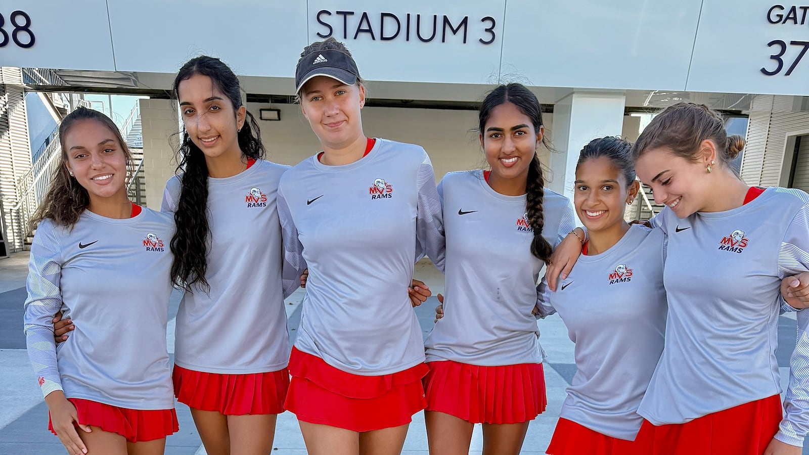 The Miami Valley School girls tennis team stands together during a recent competition. BUDDY PITTS JR.
