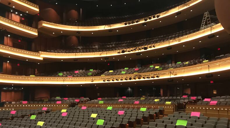 Dayton LIVE demonstrated what 15% capacity looks like inside the Schuster Center's Mead Theater. SARAH FRANKS/STAFF